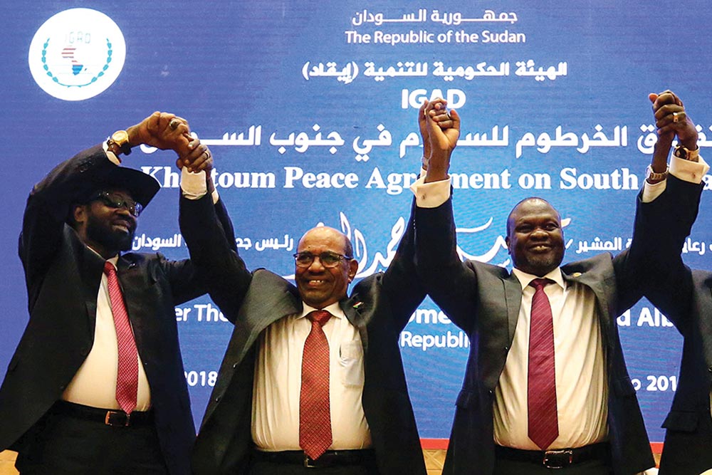 Omar Al-Bashir, Salva Kiir and Riek Machar